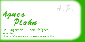 agnes plohn business card